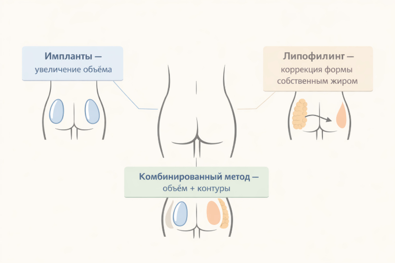 глютеопластика методы