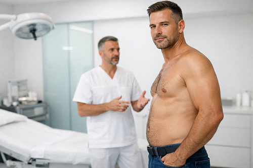 Как убрать живот мужчине